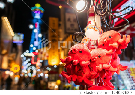 Pink octopus souvenir at store in Shinsekai Osakas New World 124002629