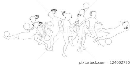 Soccer Football Players Silhouettes Soccer Football Players Silhouettes 124002750