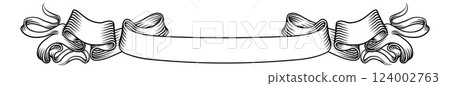 Scroll Banner Parchment Paper Ribbon Woodcut Band Scroll Banner Parchment Paper Ribbon Woodcut Band 124002763