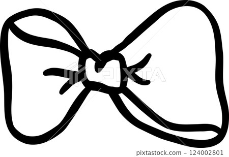 Cute Bow Tie Outline Hand Drawn Cute Bow Tie Outline Hand Drawn 124002801