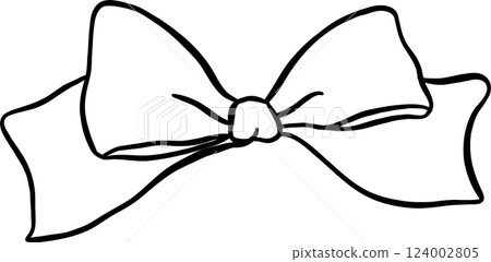 Cute Ribbon Bow Tie Outline Hand Drawn Cute Ribbon Bow Tie Outline Hand Drawn 124002805