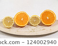 Fresh oranges and lemons 124002940