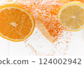 Fresh oranges and lemons 124002942