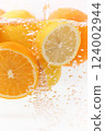 Fresh oranges and lemons 124002944