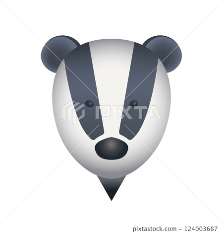 Badger warning sign/map pin icon Wildlife 124003687