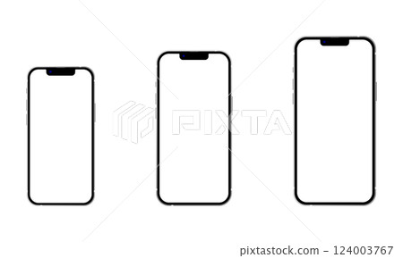 iPhone13 智慧型手機顯示框 3 種尺寸向量素材 iPhone13 智慧型手機顯示框 3 種尺寸向量素材 124003767