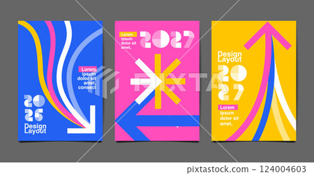 Layout design, template layout design , dot pattern, typography, arrow direction 124004603
