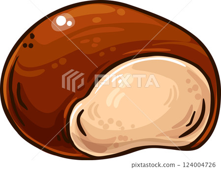 Chestnut Nut Colored Detailed Illustration Chestnut Nut Colored Detailed Illustration 124004726