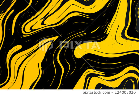 Abstract Yellow and Black Swirls Abstract Yellow and Black Swirls 124005020