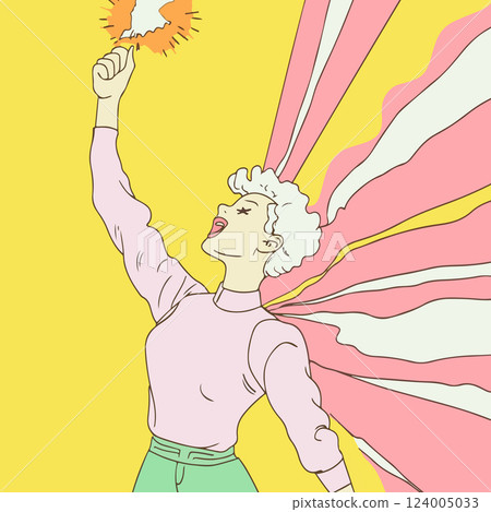 Woman with Colorful Hair Celebrating Woman with Colorful Hair Celebrating 124005033