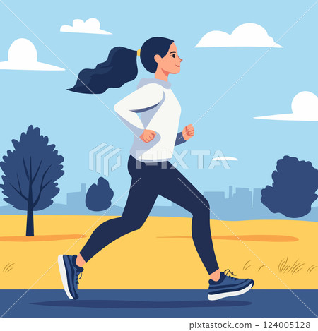 Joyful Runner in a Park Joyful Runner in a Park 124005128