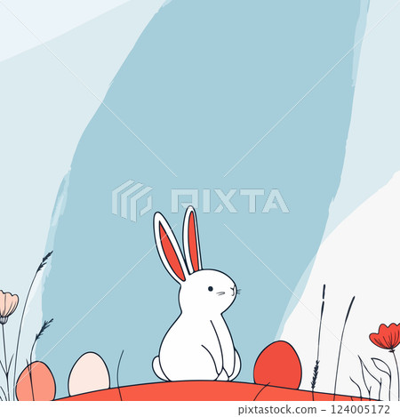 Easter Bunny with Colorful Eggs Easter Bunny with Colorful Eggs 124005172