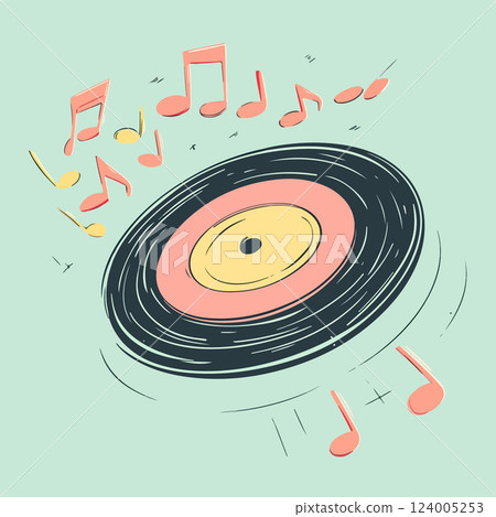 Spinning Vinyl Record 124005253