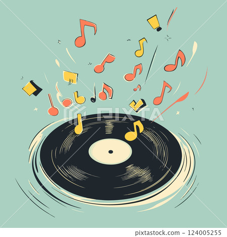 Musical Vibes from a Vinyl Record 124005255