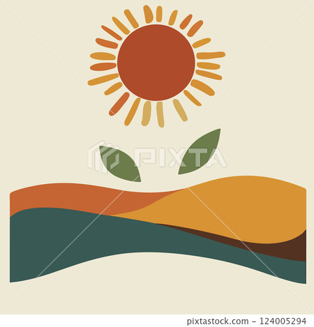 Abstract Landscape with Sun 124005294