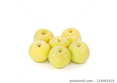 黃蘋果，青森縣土岐市，明亮的背景，多個 124005428