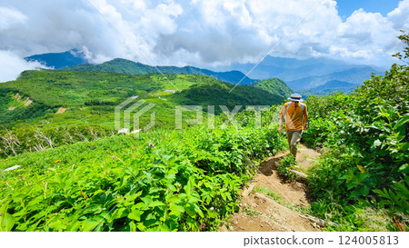 Hiuchiyama and Myokoyama mountain climbing in summer (Tengu Garden to the summit of Hiuchiyama) 124005813