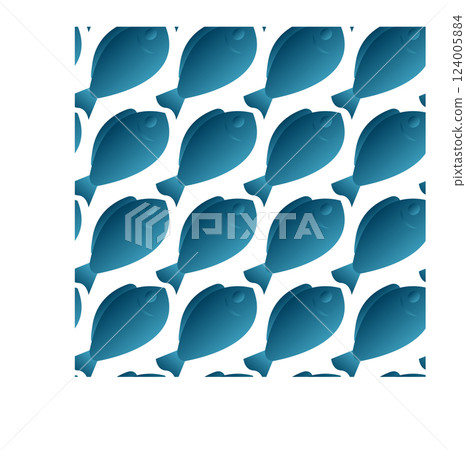 Exotic fish in flat style. Seamless pattern. Vector illustration. 124005884