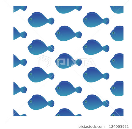 Exotic fish in flat style. Seamless pattern. Vector illustration. Exotic fish in flat style. Seamless pattern. Vector illustration. 124005921