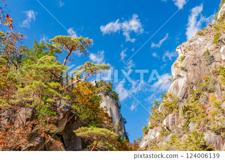 （山梨縣）秋季的昇仙峽和覺圓峰 124006139