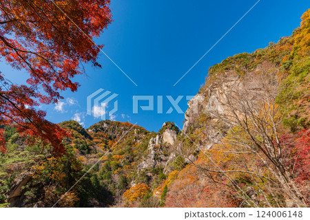 （山梨縣）秋季的昇仙峽和覺圓峰 124006148