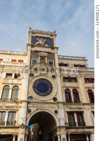 St Mark's Clock tower on Piazza San Marco in Venice, Italy 124006171