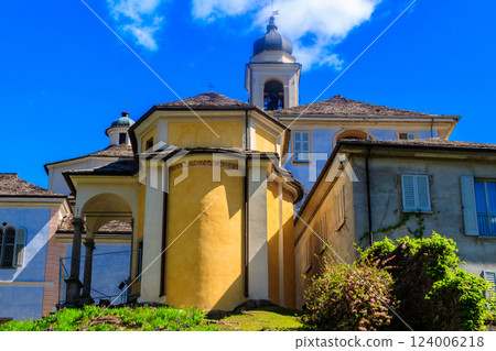 Sanctuary of the Crucifix on the Sacred Mount Calvary of Domodossola, a UNESCO World Heritage site, is one of most important religious and historical sites in Piedmont, Italy Sanctuary of the Crucifix on the Sacred Mount Calvary of Domodossola, a UNESCO World Heritage site, is one of most important religious and historical sites in Piedmont, Italy 124006218
