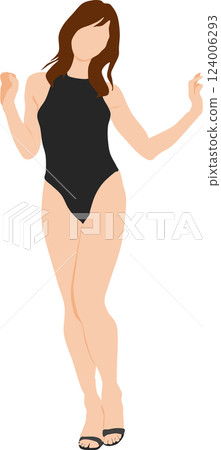 身穿泳衣的女子擺姿勢的插圖 身穿泳衣的女子擺姿勢的插圖 124006293