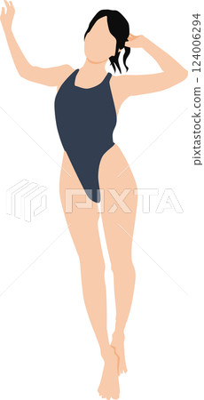 Illustration of a woman in a swimsuit posing 124006294
