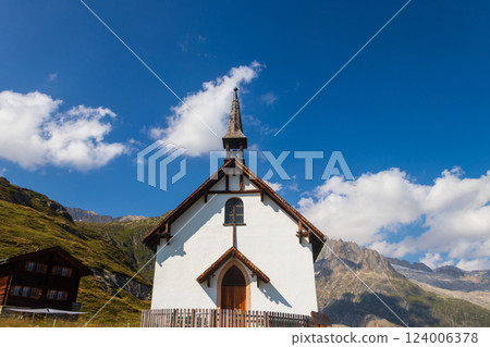 Small white Chapel Belalp - Lusge in Belalp, Valais canton, Switzerland Small white Chapel Belalp - Lusge in Belalp, Valais canton, Switzerland 124006378