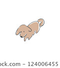 Simple hand-drawn dog drawing 124006455