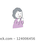 Hand-drawn illustration of a happy grandma 124006456