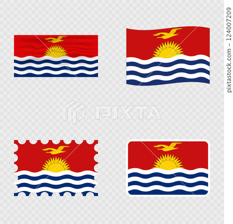 Kiribati national flag in four different styles. 124007209