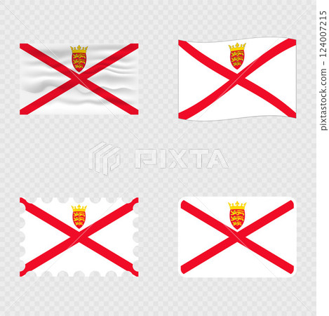Jersey national flag in four different styles. 124007215