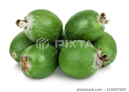 Feijoa fruit isolated on white background 124007809
