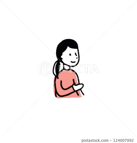 Handwritten style woman talking 124007892