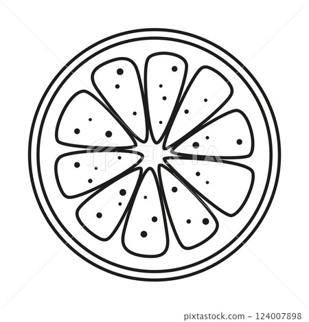 slice of citrus in contour 124007898