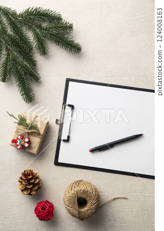 Christmas accessories and planning new goals 124008163