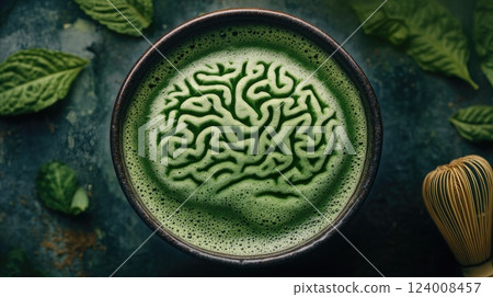 Matcha is a powdered green tea that has many potential health benefits, including Antioxidants, brain health, stress relief and weight management. 124008457