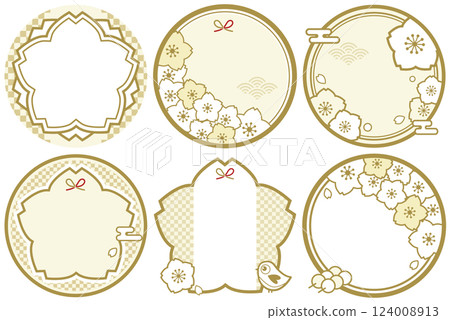 Vector illustration set of Japanese-style frame material Vector illustration set of Japanese-style frame material 124008913