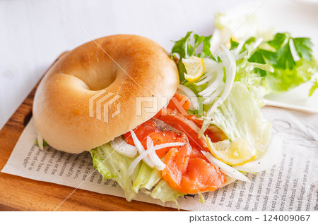 Smoked Salmon Bagel Sand Smoked Salmon Bagel Sand 124009067