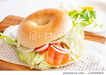 Smoked Salmon Bagel Sand Smoked Salmon Bagel Sand 124009068
