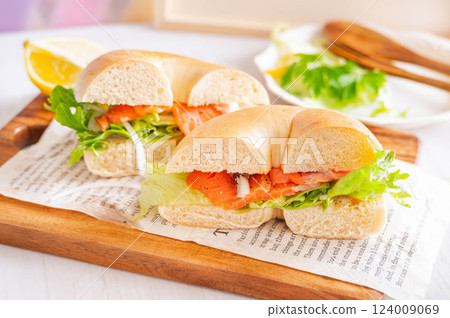 Smoked Salmon Bagel Sand Smoked Salmon Bagel Sand 124009069