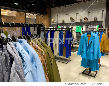 Shop Fashion stylish luxury clothes. Image and stylish services, selection of colors, types. Spring capsule wardrobe Shop Fashion stylish luxury clothes. Image and stylish services, selection of colors, types. Spring capsule wardrobe 124009559