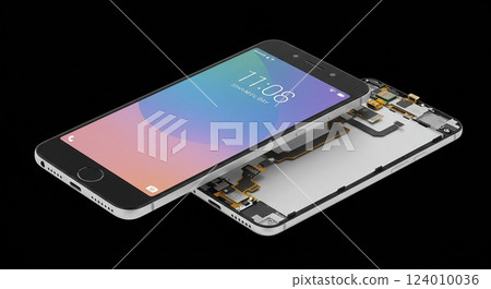 黑色背景上的智慧型手機 124010036