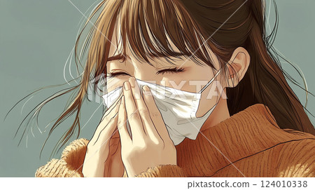 Women suffering from hay fever 124010338