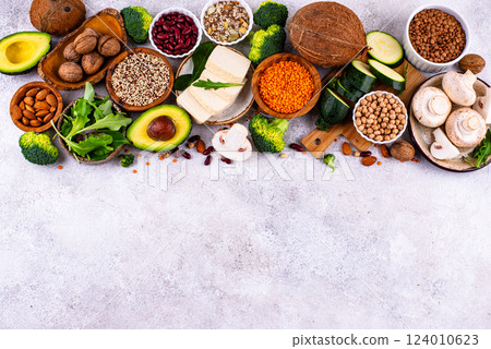 Vegan keto products. Ketogenic plant-based food 124010623