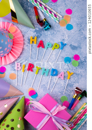 Happy birthday party celebrating background 124010655