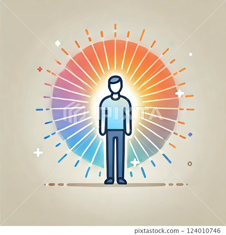 有光環的人的插圖 124010746