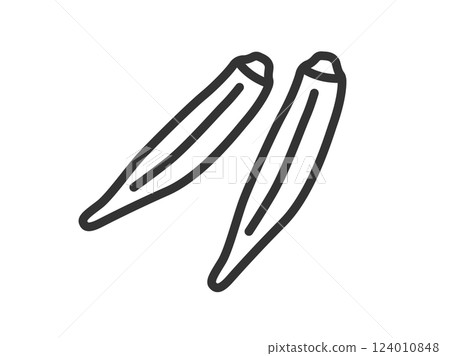秋葵圖示插圖(線條描) 秋葵圖示插圖(線條描) 124010848